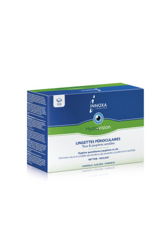 Hydravision - Lingettes perioculaires - Boite de 20 lingettes - confort & hydratation - contactopharma