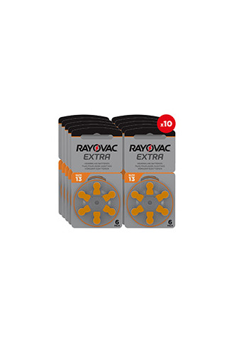 Rayovac Extra 13 (10 Plaquettes de 6 piles) - piles auditives - contactopharma