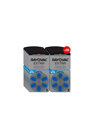 Rayovac Extra 675 (10 Plaquettes de 6 piles) - piles auditives - contactopharma