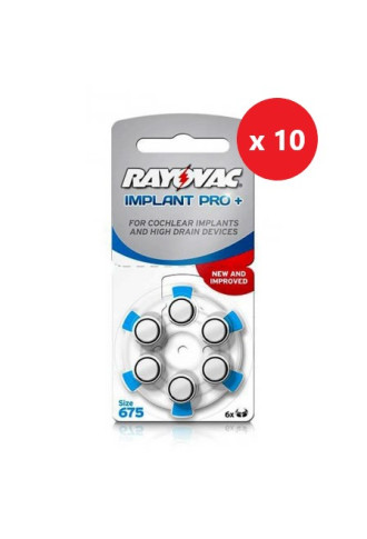 Rayovac 675 Cochlear Implant Pro + (10 Plaquettes de 6 piles) - piles auditives - contactopharma