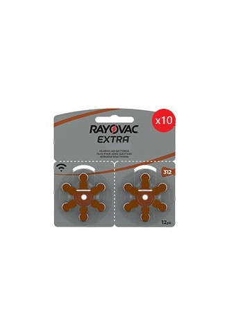 Rayovac Extra 312 (10 Plaquettes de 12 piles) - piles auditives - contactopharma