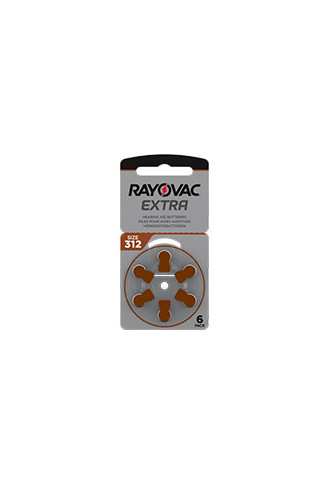Rayovac Extra 312 - 1 Plaquette de 6 piles - piles auditives - contactopharma