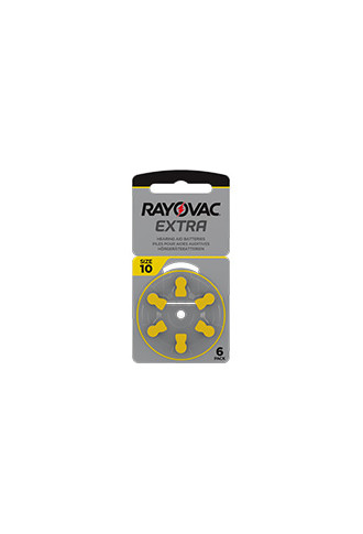 Rayovac Extra 10 - 1 Plaquette de 6 piles - piles auditives - contactopharma