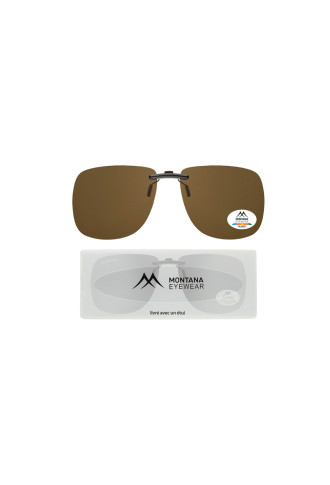 CLIP SOLAIRE POLARISÉ pour monture acétate C2B - Brun - lunettes clip-on & sur-lunettes - contactopharma