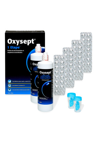 Oxysept 1 étape Pack 2 mois - solution oxydante - contactopharma
