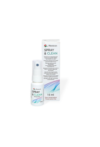 Menicare Plus Spray & Clean - solution pour lentilles rigide - contactopharma