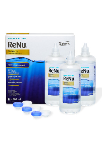 Renu Advanced Pack 3 (3*360ml) - solution pour lentilles souples - contactopharma