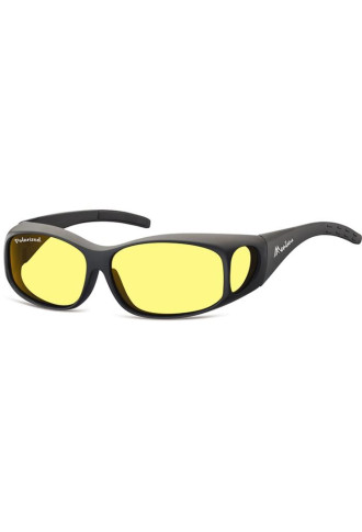 SUR-LUNETTES NOIR MAT / JAUNE AVEC POCHETTE ET ETUI - MFO1F - lunettes clip-on & sur-lunettes - contactopharma