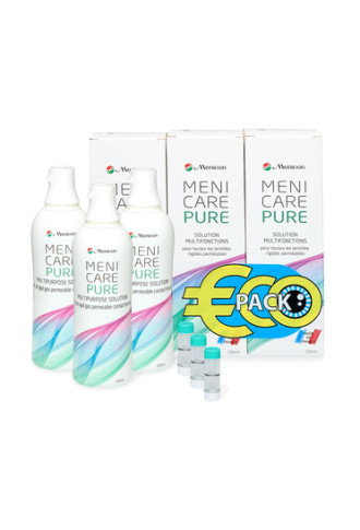 Menicare Pure Eco Pack - solution pour lentilles rigide - contactopharma