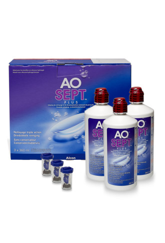 Aosept Plus 3 x 360ml - solution oxydante - contactopharma